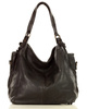 Torba skórzana wysokogatunkowa na ramię styl miejski shoulder leather bag - MARCO MAZZINI czarna