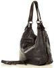 Torba skórzana wysokogatunkowa na ramię styl miejski shoulder leather bag - MARCO MAZZINI czarna