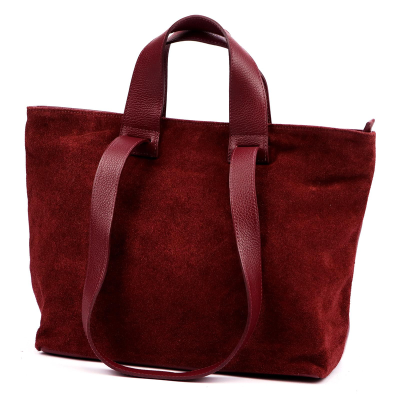 zamsz + Damska torebka ze skóry naturalnej Luka 25-077