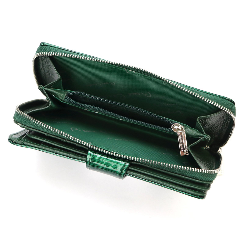 Pierre Cardin damski pionowy duży portfel skórzany podłużna portmonetka