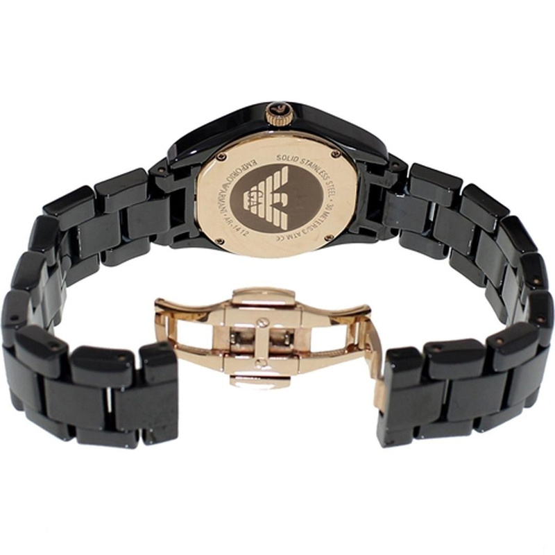 Zegarek ARMANI AR1412. Kwarcowy, Kolor czarny. Kobieta.