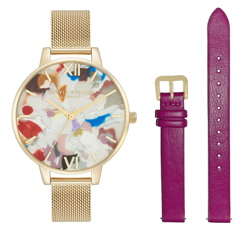 Zegarek OLIVIA BURTON OBGSET153. Kwarcowy, Kolor czerwony. Kobieta.