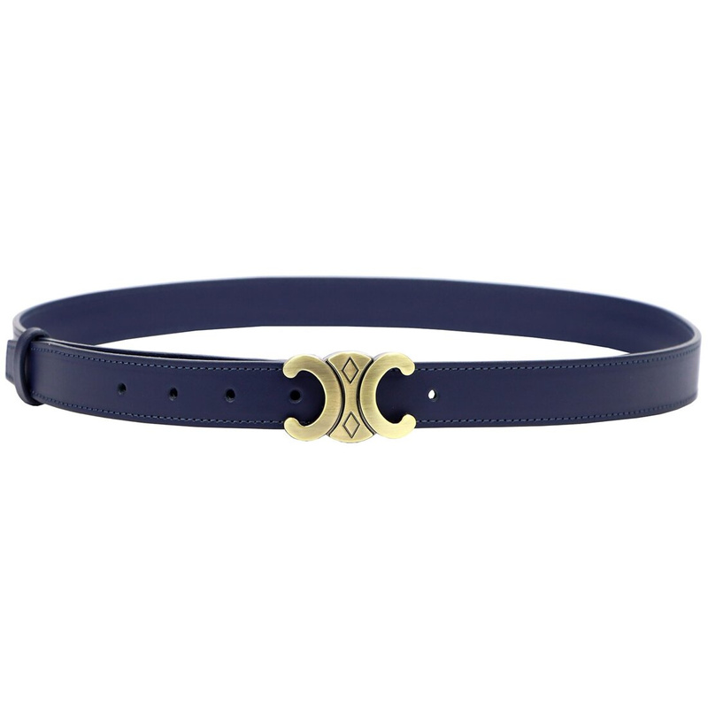 Gregorio Damski pasek do spodni skóra naturalna ze stylową klamrą złotą