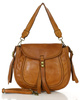 Marco Mazzini Torebka classic saddle bag ze skóry naturalnej na ramie brąz camel