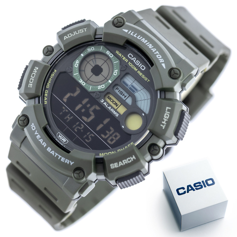 ZEGAREK MĘSKI CASIO Digital Moonphase WS-1500H-3B + BOX