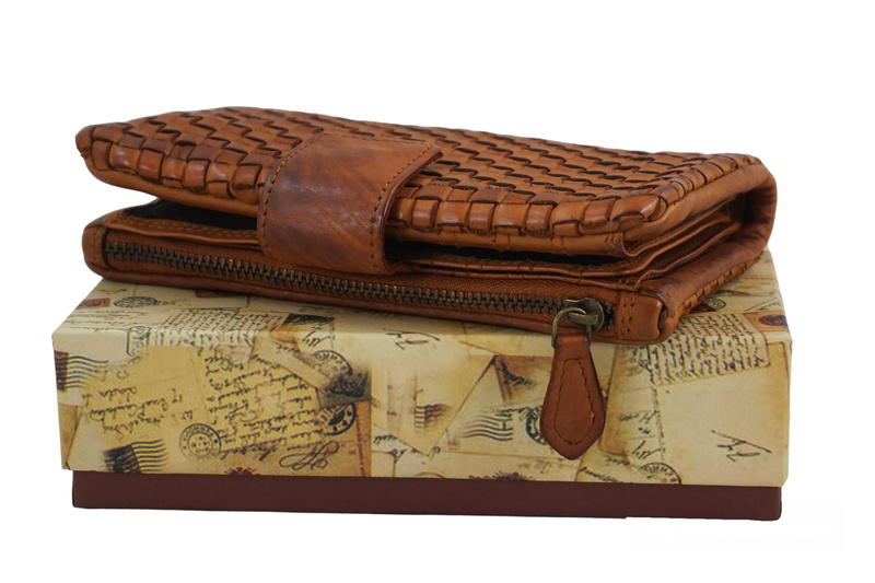 Ekskluzywny portfel z miękkiej skóry - Brązowy