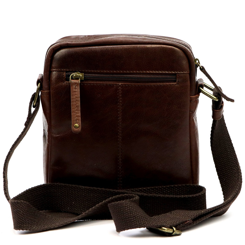 EL FORREST Saszetka męska skóra naturalna torba na ramię z kieszeniami