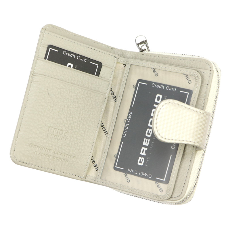 Damska portmonetka skórzana z przegrodami Gregorio