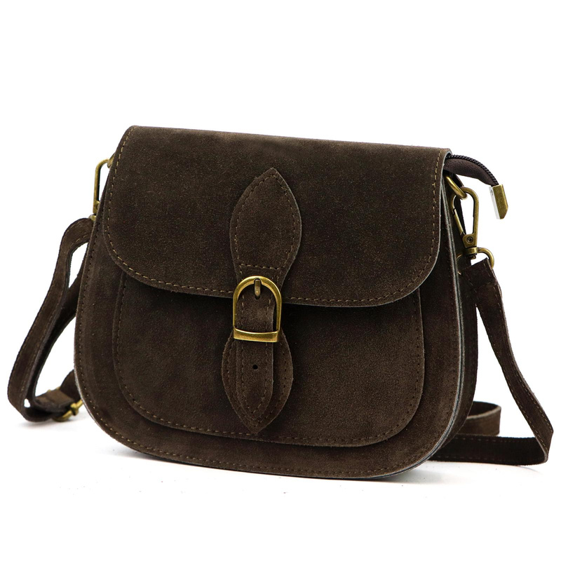 Luka Klasyczna Zamszowa damska listonoszka skórzana przez ramię z kieszenią