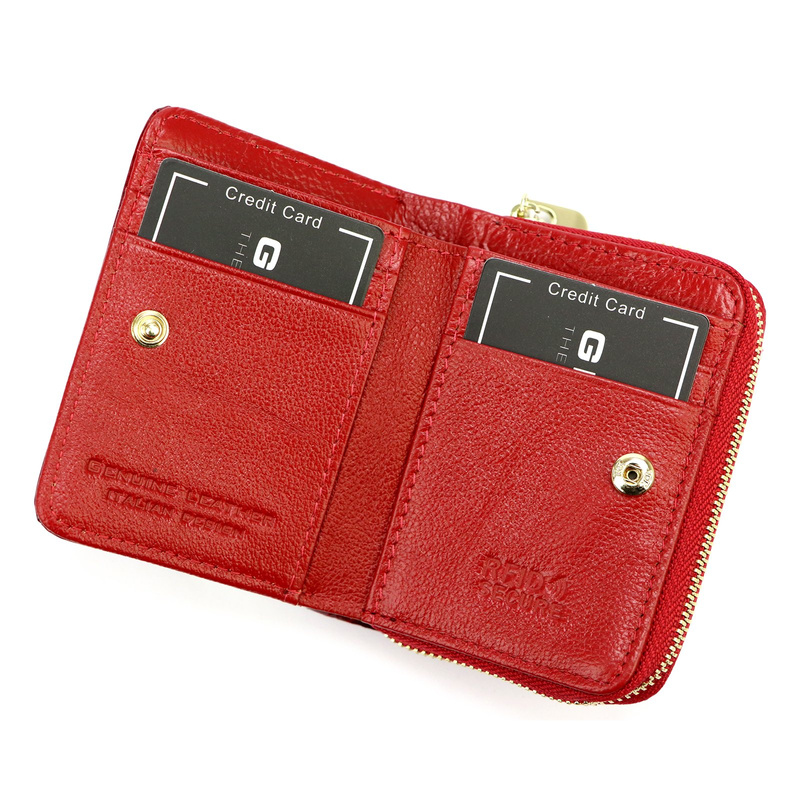 Zapinana Lakierowana zgrabna damska portmonetka w motyle Gregorio