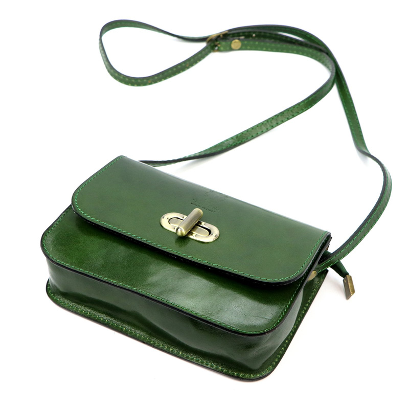 Florence Skórzana elegancka damska listonoszka torebka na ramię z klapą