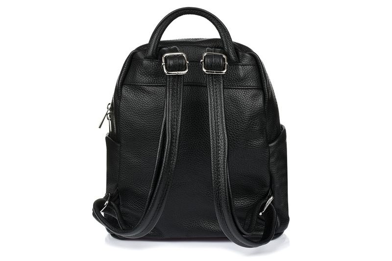 Pudrowy róż Włoski Plecak Skórzany A4 damski pojemny solidny C78