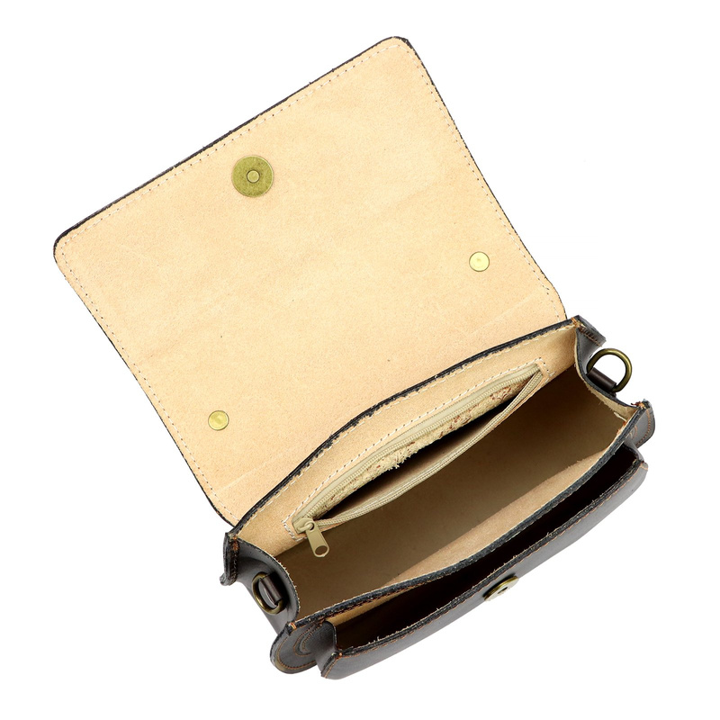 Zaokrąglona Listonoszka skórzana elegancka torebka na ramię Gregorio