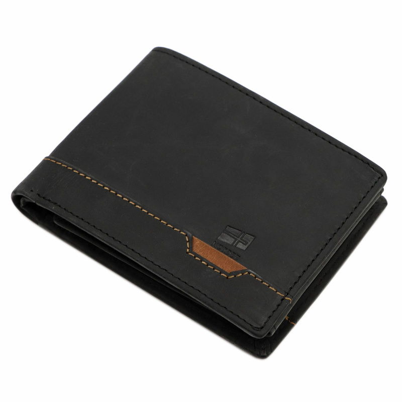 Nordee składany męski portfel skóra naturalna rozbudowany bez zapięcia