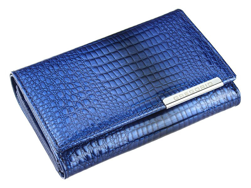 Gregorio lakierowana damska portmonetka skóra naturalna wzór krokodyla