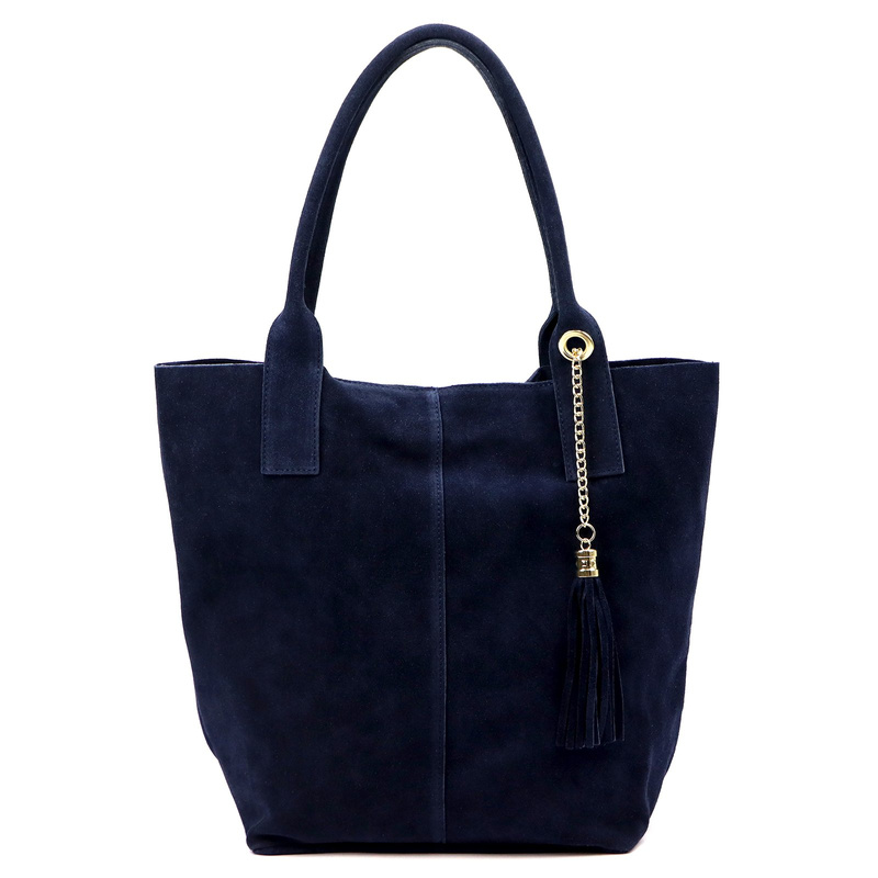 Vera Pelle zamszowa damska shopperbag skóra naturalna torebka na ramię