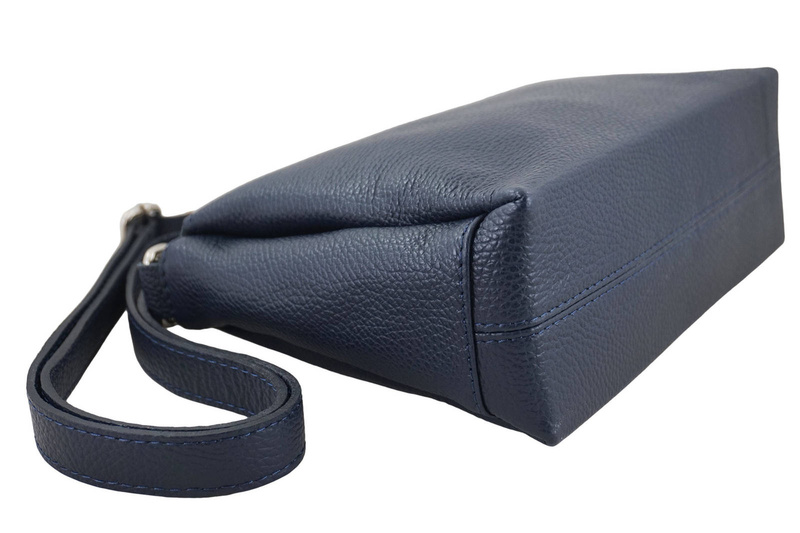 Uniwersalna torebka skórzana listonoszka - Granatowa