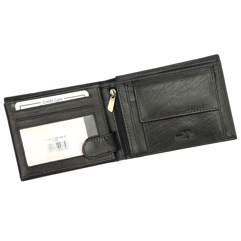 Nordee męski poziomy portfel skóra naturalna kompaktowy i pojemny