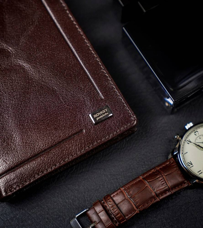 Skórzany męski portfel Rovicky PC-102-BAR RFID