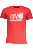 T-SHIRT M�SKI Z KR�TKIM R�KAWEM KLASY CAVALLI CZERWONY