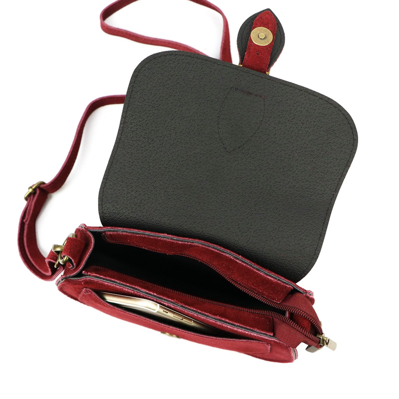 Luka Klasyczna Zamszowa damska listonoszka skórzana przez ramię z kieszenią