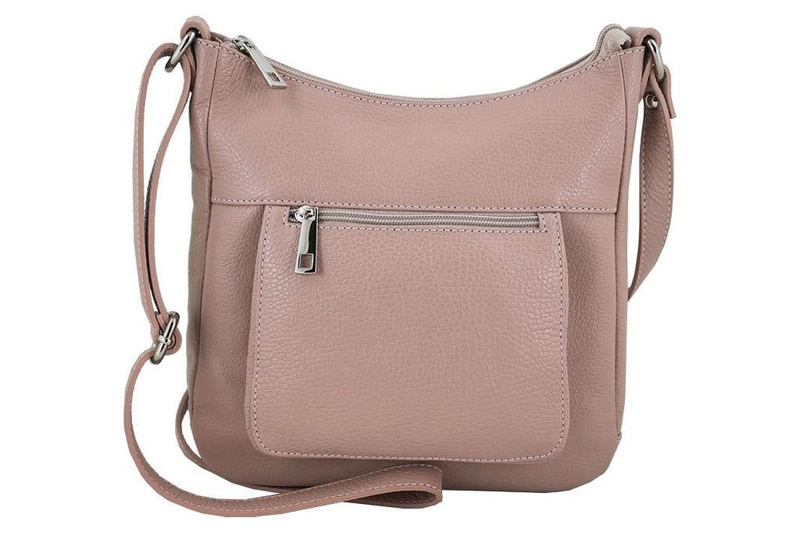 Modna włoska listonoszka skórzana - Czerwony