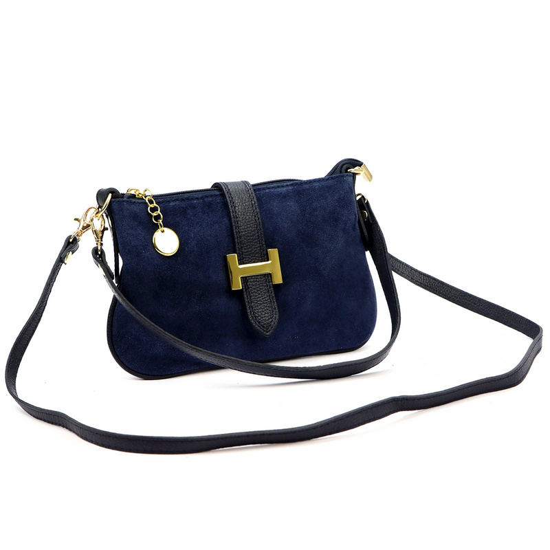 Luka Damska listonoszka torebka przez ramię ze skóry naturalnej kieszeń