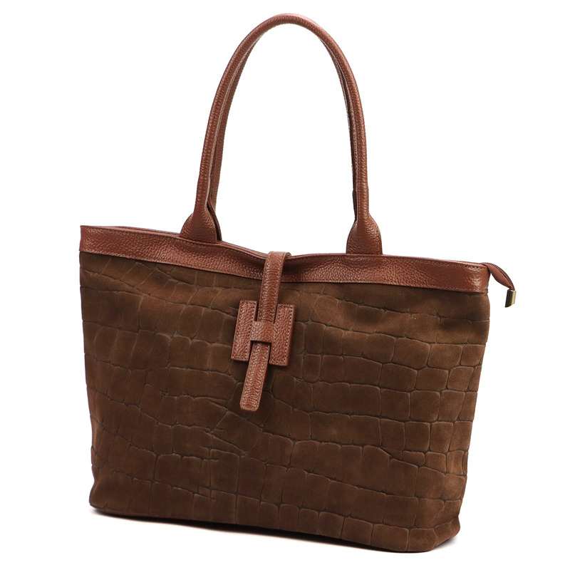 Skórzana shopperka Luka 25-007 CROCO 2w1 A4 z paskiem