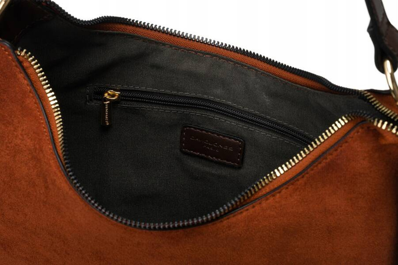 Elegancka torebka-bagietka damska ze skóry ekologicznej - David Jones