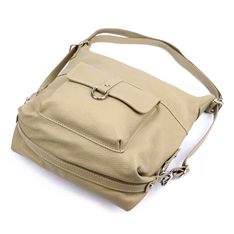 PATRIZIA Duża elegancka damska skórzana torebka na ramię z kieszeniami