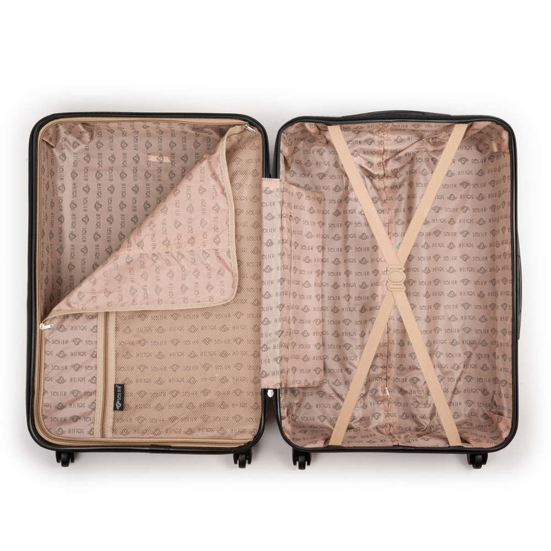 Walizka podróżna twarda średnia 24'' STL945 szampan