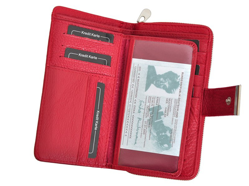 Stylowa Lakierowana duża damska skórzana portmonetka marki Jennifer Jones