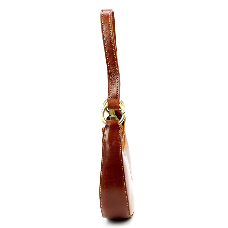 Skórzana listonoszka Modna Damska torebka na ramię Półksiężyc Florence