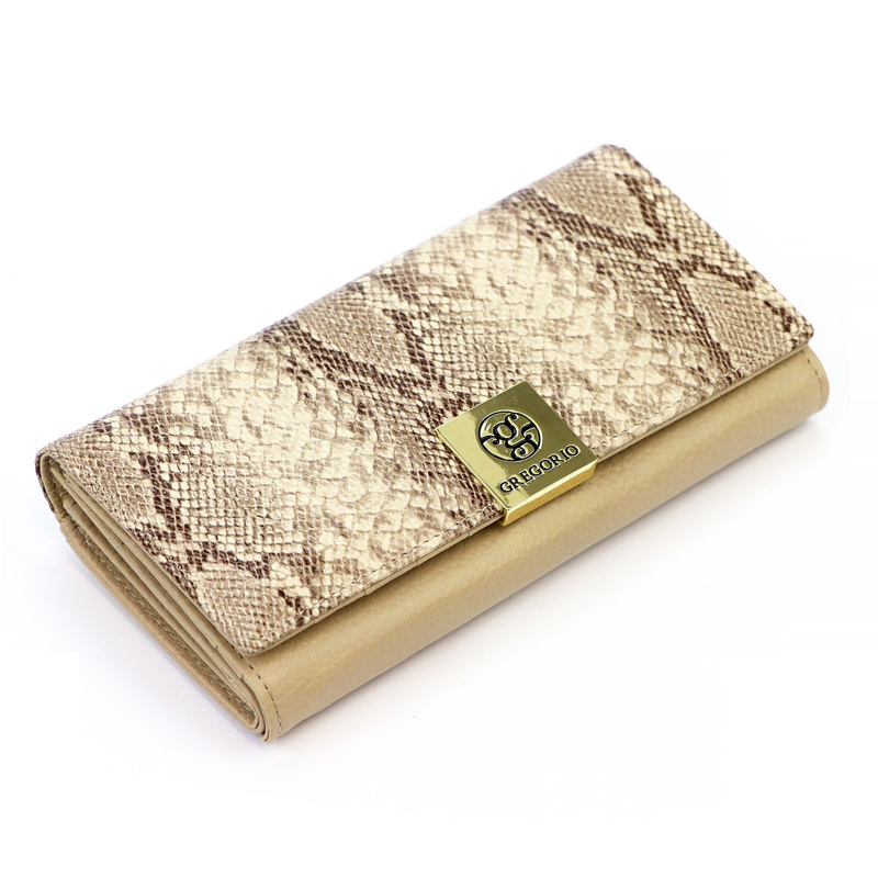 Klasyczny duży Skórzany damski portfel Gregorio