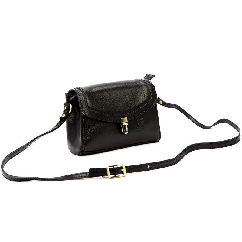 Florence Torebka Skórzana Damska Listonoszka Mała Organizer 2 Komory