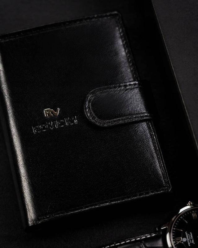 Duży Skórzany portfel męski system RFID Rovicky