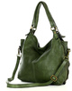 Torba skórzana wysokogatunkowa na ramię styl miejski shoulder leather bag - MARCO MAZZINI zielona