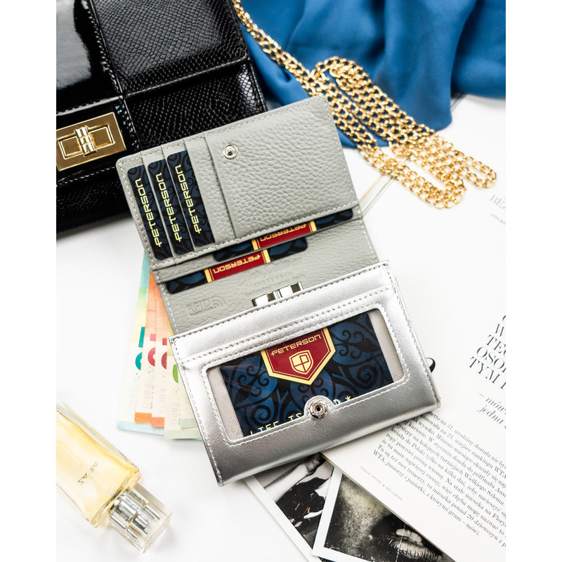 skóra naturalna + Damski portfel ze skóry ekologicznej Peterson PTN PX30-1-NPK