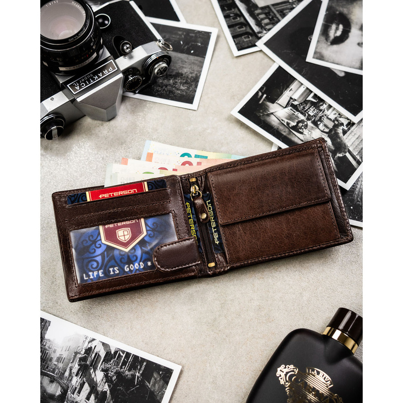 Skórzany męski portfel Peterson PTN N992-BUF