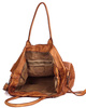 Duża torebka skórzana oversize style shopper bag - MARCO MAZZINI brąz camel