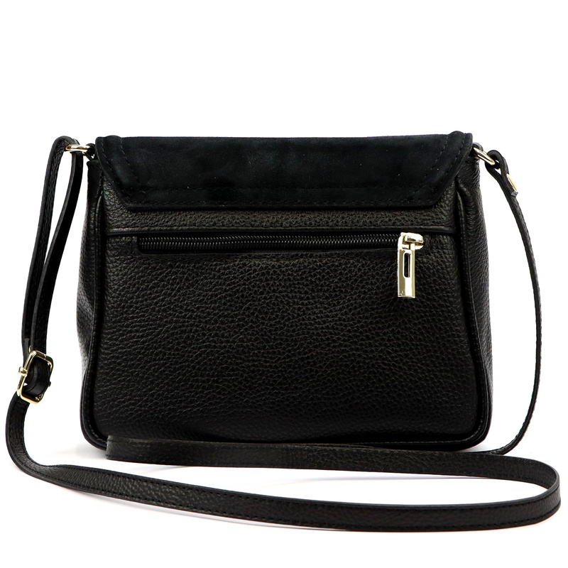 Vera Pelle damska listonoszka skóra naturalna torebka na ramię z klapą