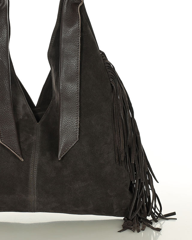 Torebka damska worek hobo bag skóra naturalna - MARCO MAZZINI czarna
