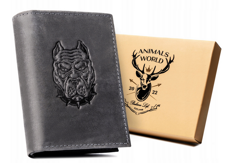 Duży skórzany portfel z indywidualnym wzorem