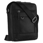 Listonoszka męska ze skóry naturalnej w czarnym kolorze, jednokomorowa - Rovicky