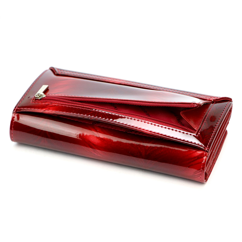 Gregorio duży damski portfel skóra naturalna lakierowana portmonetka