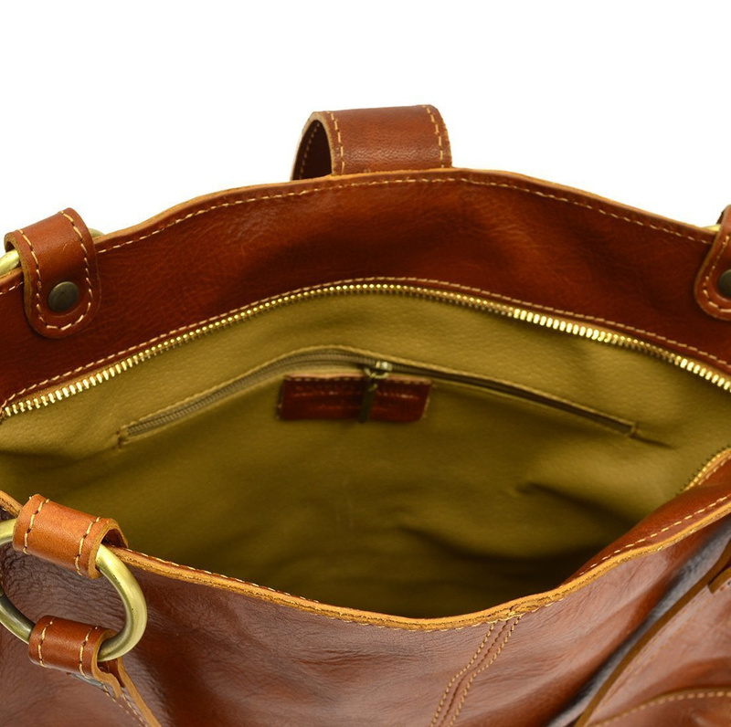 Skórzana duża torebka na ramię shopperbag premium
