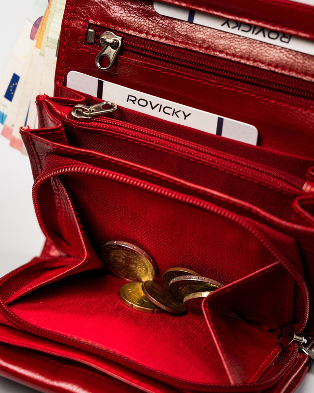 Kompaktowa Skórzana portmonetka damska Rovicky