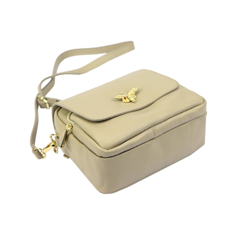 Skórzana zgrabna elegancka damska listonoszka z kieszeniami na ramię Luka