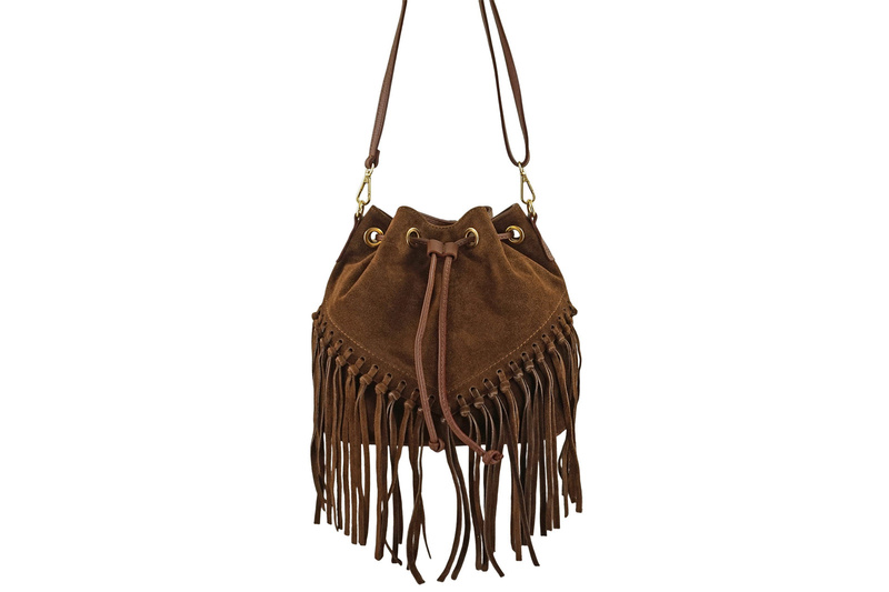 Torebka skórzana boho style - Brązowa