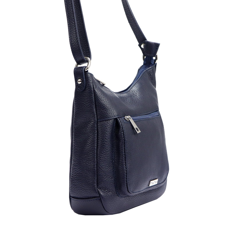 Pojemna skórzana damska listonoszka przez ramię z kieszeniami MiaMore